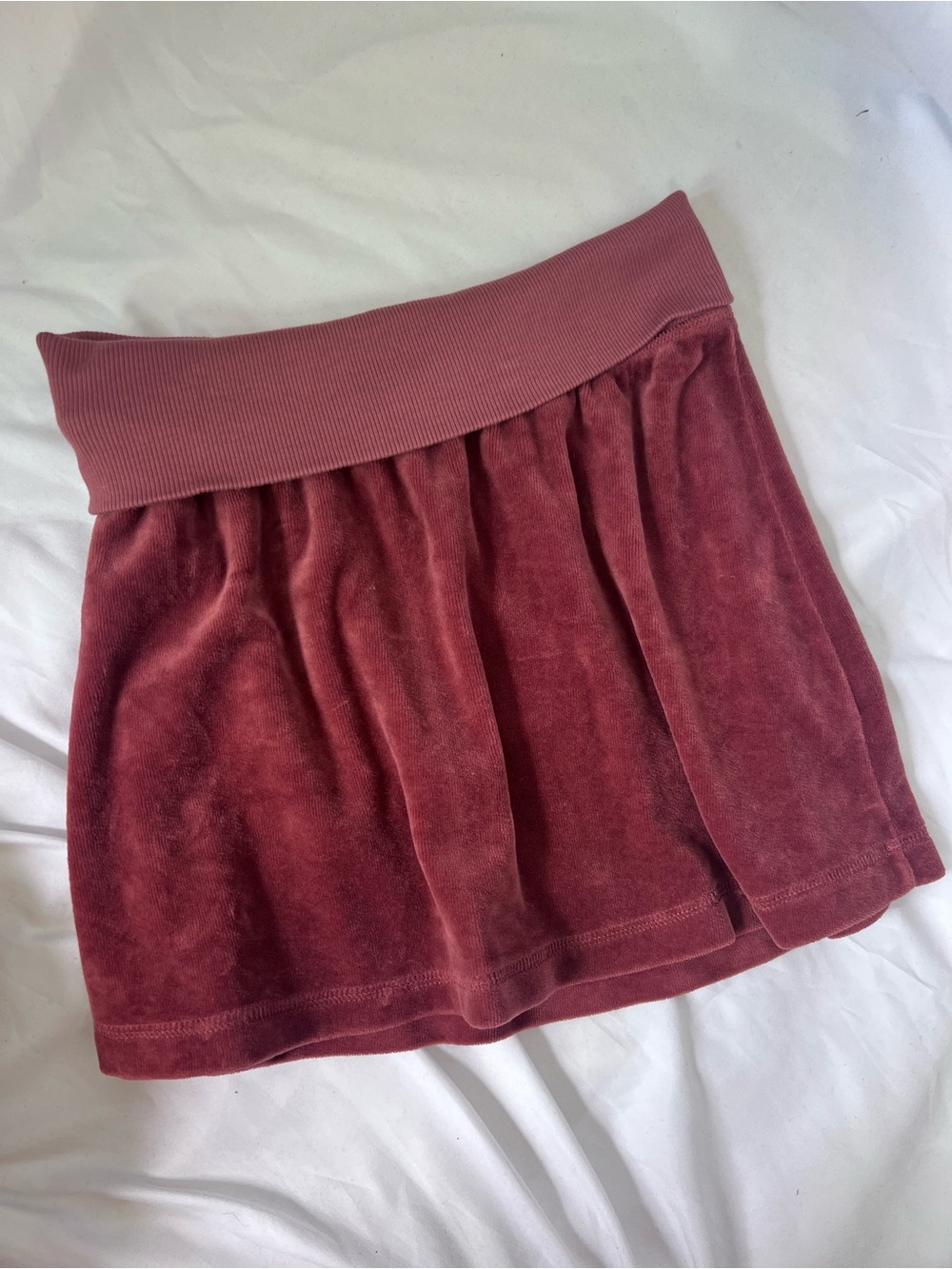 NWOT Girls HARD TAIL Velour Foldover Mini Skirt